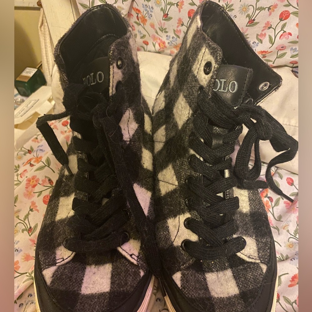Ralph Lauren Polo Sneakers/Shoes - Checkered Black and White